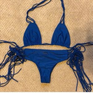 Mikoh Dreamland Blue Fringe Bikini Set